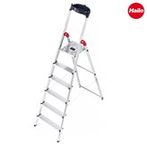 Scala domestica con vaschetta multifunzione - Pioli - Gradini : 6, H max scala doppia (m) : 1.90, H Lavoro Massima (m) : 3.05, Dimensioni Scala Chiusa (HxLxP m) : 2.08x0.51x0.13, H Piattaforma (m) : 1.28