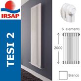 Radiatore Irsap Tesi 2 colonne bianco H 200 cm (Versione: 12 elementi - Disponibilità: Da ordinare)