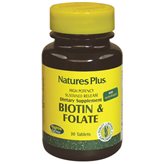 Nature's Plus Biotina &amp; Folate Integratore Alimentare 90 Tavolette Da 10mg