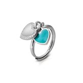 Anello Doppio Cuore Tiffany Regolabile In Argento925%