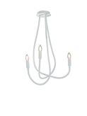 I-LOVER-3-BCO - Plafoniera Flassibile 3 Luci Metallo Silicone Bianco Lampada Moderna Interni E14