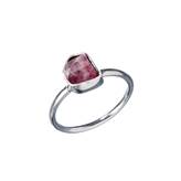 Anello di Tormalina Rossa (Rubellite) e Argento 925