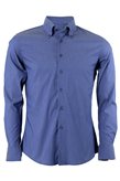 Uvaspina Camicia classica in cotone elasticizzato - XXL / Blu / Collo italiano