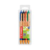 Penna a scatto pointball stabilo 4 pezzi in 4 colori